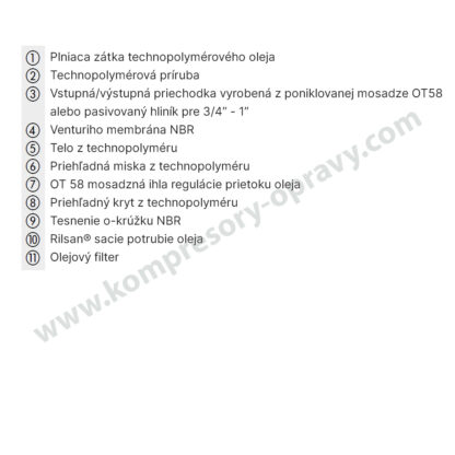 Olejový primazávač Metal Works Syntesi® LUB SY1 1/8’’ - Image 3